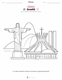 Brazilië afdrukbare werkblad voorbeeld