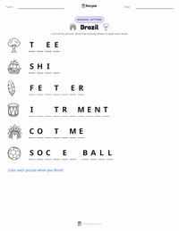 Brazil printable worksheet preview