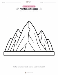 Página para colorear de Montañas Rocosas para niños