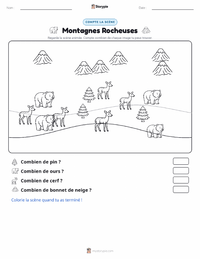 Aperçu de la feuille de travail imprimable Montagnes Rocheuses