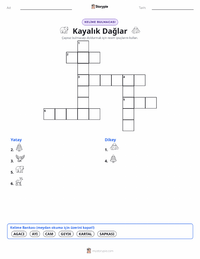 Kayalık Dağlar yazdırılabilir çalışma sayfası önizlemesi