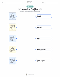 Kayalık Dağlar çocuklar için yazdırılabilir çalışma sayfası