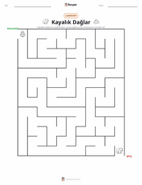 Kayalık Dağlar yazdırılabilir çalışma sayfası önizlemesi