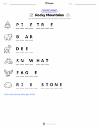 Rocky Mountains printable worksheet preview