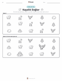 Kayalık Dağlar yazdırılabilir çalışma sayfası önizlemesi