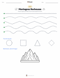 Aperçu de la feuille de travail imprimable Montagnes Rocheuses