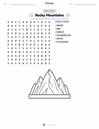 Rocky Mountains druckbare Arbeitsblatt Vorschau