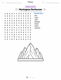Aperçu de la feuille de travail imprimable Montagnes Rocheuses