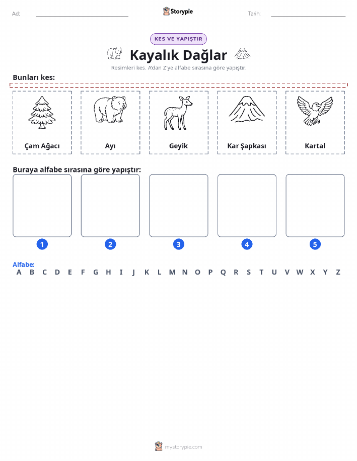 Kes & Yapıştır Alfabe