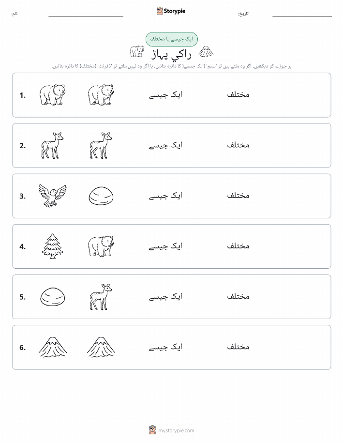 ایک جیسا یا مختلف
