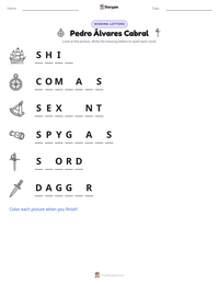 Pedro Álvares Cabral printable worksheet preview