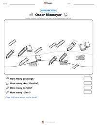 Oscar Niemeyer printable worksheet preview