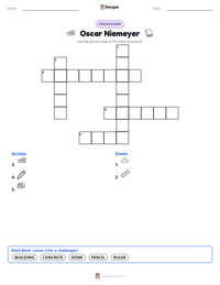 Oscar Niemeyer printable worksheet preview