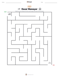 Oscar Niemeyer printable worksheet preview