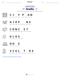 Brasília printable worksheet preview