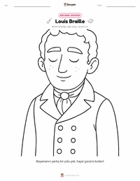 Louis Braille çocuklar için boyama sayfası