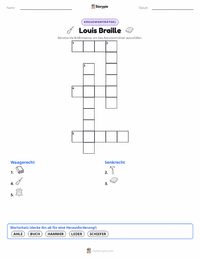 Louis Braille druckbare Arbeitsblatt Vorschau