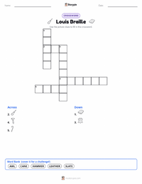 Louis Braille printable worksheet preview