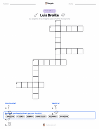 Vista previa de la hoja de trabajo imprimible de Louis Braille