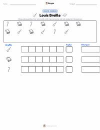 Prabaca lembar kerja cetak Louis Braille