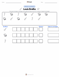 Anteprima della scheda stampabile di Louis Braille
