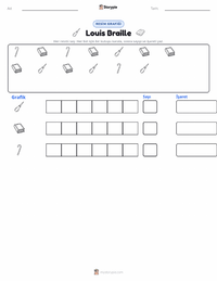 Louis Braille yazdırılabilir çalışma sayfası önizlemesi
