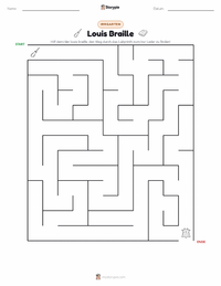 Louis Braille druckbare Arbeitsblatt Vorschau