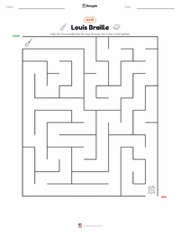 Louis Braille printable worksheet preview