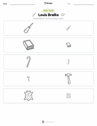 Podgląd drukowalnego arkusza ćwiczeń Louis Braille