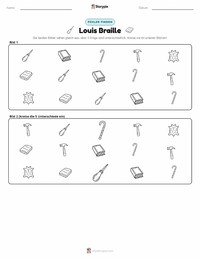 Louis Braille druckbare Arbeitsblatt Vorschau