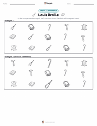 Anteprima della scheda stampabile di Louis Braille