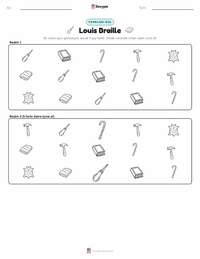 Louis Braille yazdırılabilir çalışma sayfası önizlemesi