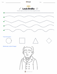 Aperçu de la feuille de travail imprimable Louis Braille