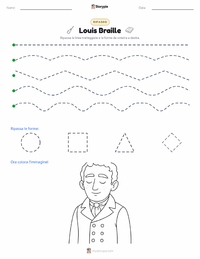Anteprima della scheda stampabile di Louis Braille