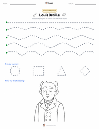 Louis Braille afdrukbare werkblad voorbeeld