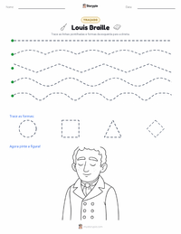 Prévia da folha de atividades imprimível Louis Braille