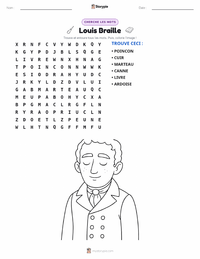 Aperçu de la feuille de travail imprimable Louis Braille
