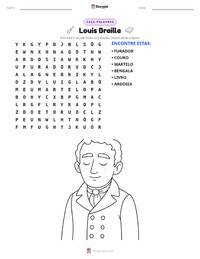 Prévia da folha de atividades imprimível Louis Braille