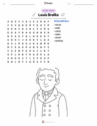 Louis Braille yazdırılabilir çalışma sayfası önizlemesi