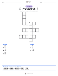 Francis Crick printable worksheet preview
