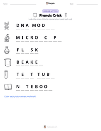 Francis Crick printable worksheet preview