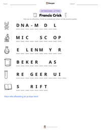 Francis Crick afdrukbare werkblad voorbeeld