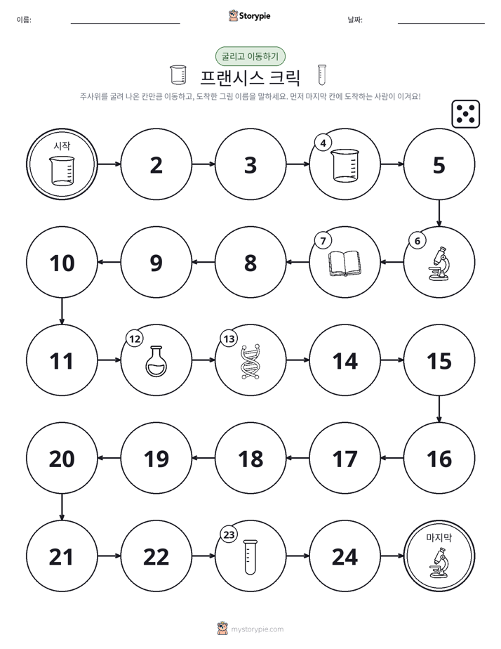주사위 굴리고 이동하기 게임
