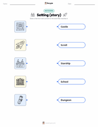 Setting (story) printable worksheet for kids