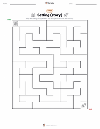 Setting (story) printable worksheet preview