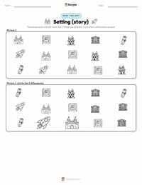 Setting (story) printable worksheet preview