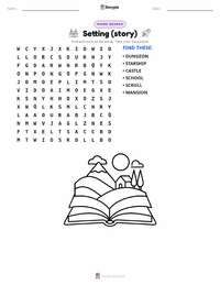 Setting (story) printable worksheet preview