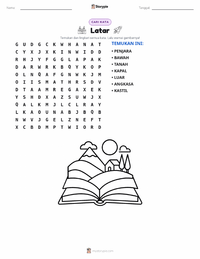 Prabaca lembar kerja cetak Latar (cerita)