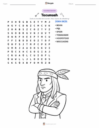 Tecumseh afdrukbare werkblad voorbeeld