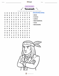 Prévia da folha de atividades imprimível Tecumseh
